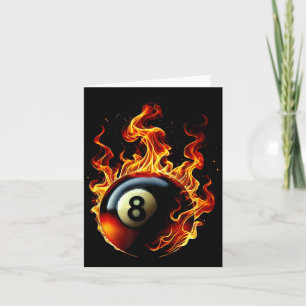 8 Ball Pool Billiard Player Flame Karte