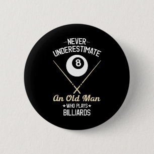 8 Ball Pool Funny Billiard Player Lover Vater Gesc Button