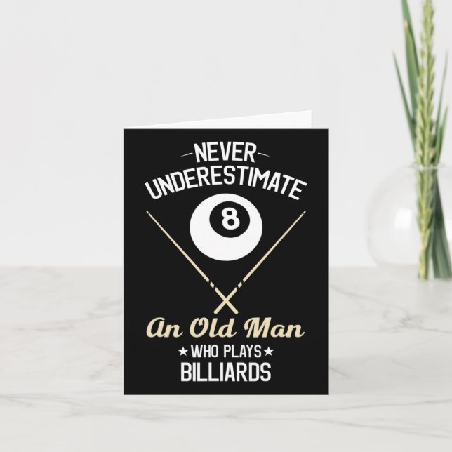 8 Ball Pool Funny Billiard Player Lover Vater Gesc Karte (Vorderseite)