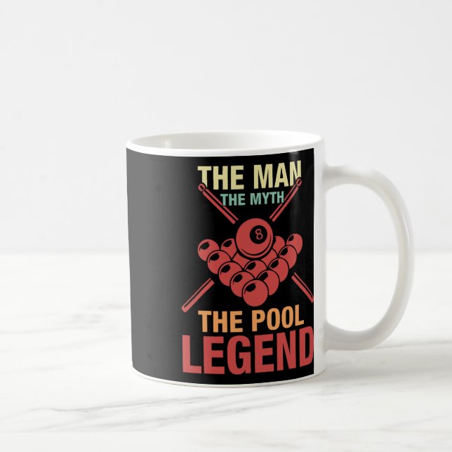 8 Ball-Pool-Player Der Mann, der Mythos des Pools  Kaffeetasse (Rechts)