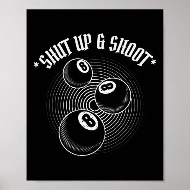 8-Ball-Pool-Player schließen und Billard schießen  Poster (Vorne)