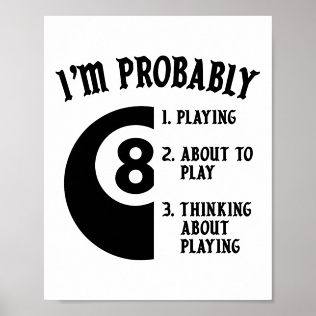 8-Ball-Pool-Spieler Billiards Neues Geschenk Poster (Vorne)
