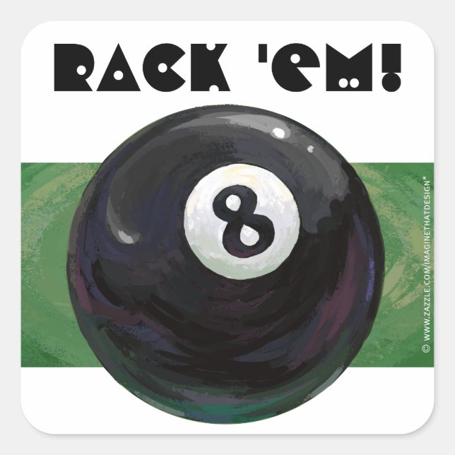 8 Ball Quadratischer Aufkleber (Vorderseite)