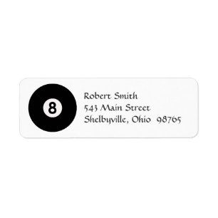 8-Ball-Rücksendeadressen-Aufkleber