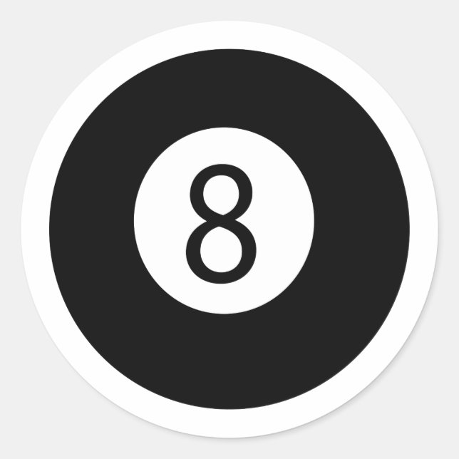 8 Ball Runder Aufkleber (Vorderseite)