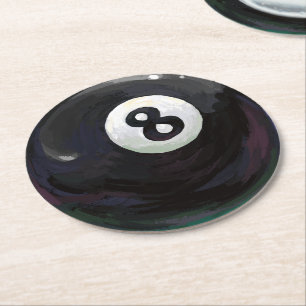 8 Ball Runder Pappuntersetzer