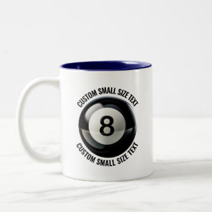 8 Ball & Small Text NAVY BLAU 325ml Custom Zweifarbige Tasse