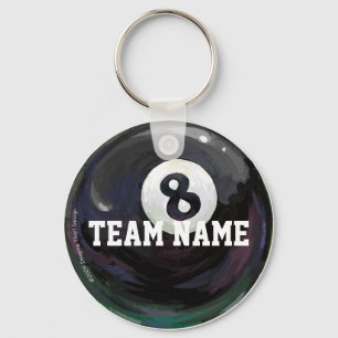 8 Ball-Team-Namen-Schlüsselkette Schlüsselanhänger