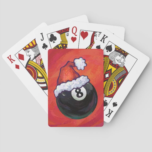 8 Ball-Weihnachten Red Hat Spielkarten (Rückseite)
