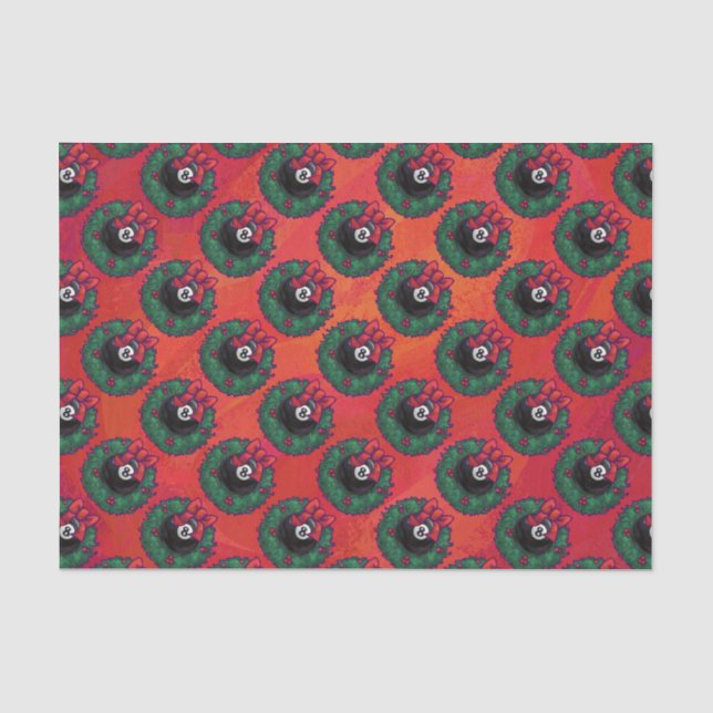 8 Ball Weihnachtskranz Seidenpapier (Vorderseite)