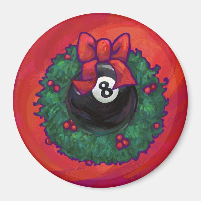 8 Ball Weihnachtsrad Red Magnet (Vorne)