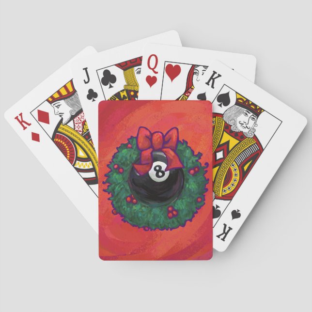 8 Ball Weihnachtsrad Red Spielkarten (Rückseite)