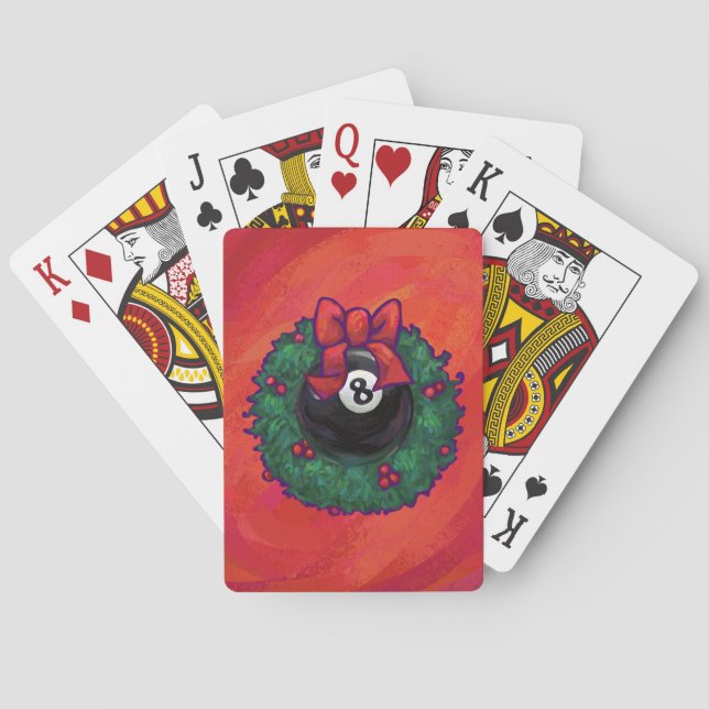 8 Ball Weihnachtsrad Red Spielkarten (Rückseite)