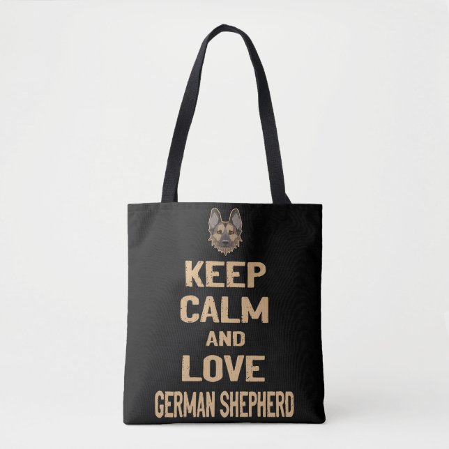 8 Behalt Ruhe und Liebe Deutscher Schäferhund Tasche (Vorderseite)
