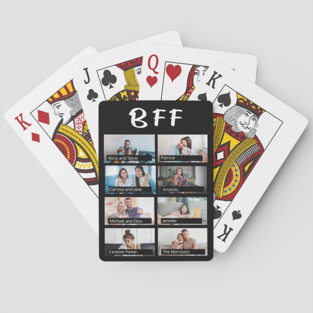 8 benutzerdefiniertes Foto-Raster Collage Friends  Spielkarten (Rückseite)