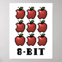 8-Bit-Äpfel Pixel-Art Print