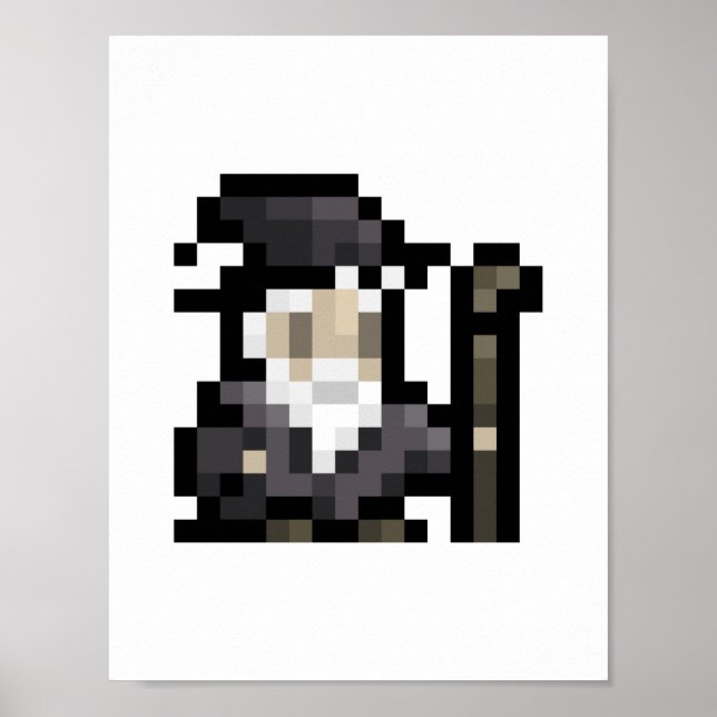 8-Bit-Assistent 16x16 Sprite Pixel Art Poster (Vorne)