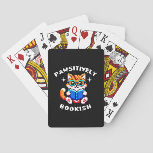 8-Bit Bookish Cat Sticker - Retro Gamer & Reading Spielkarten