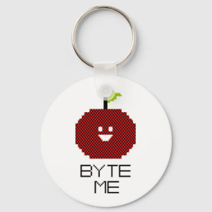 8 Bit Byte Me Niedliche Apple Pixel Art Schlüsselanhänger
