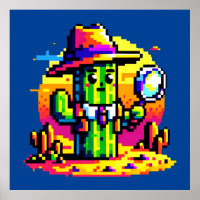 8-Bit Cactus Detective - Retro Pixel Mystery