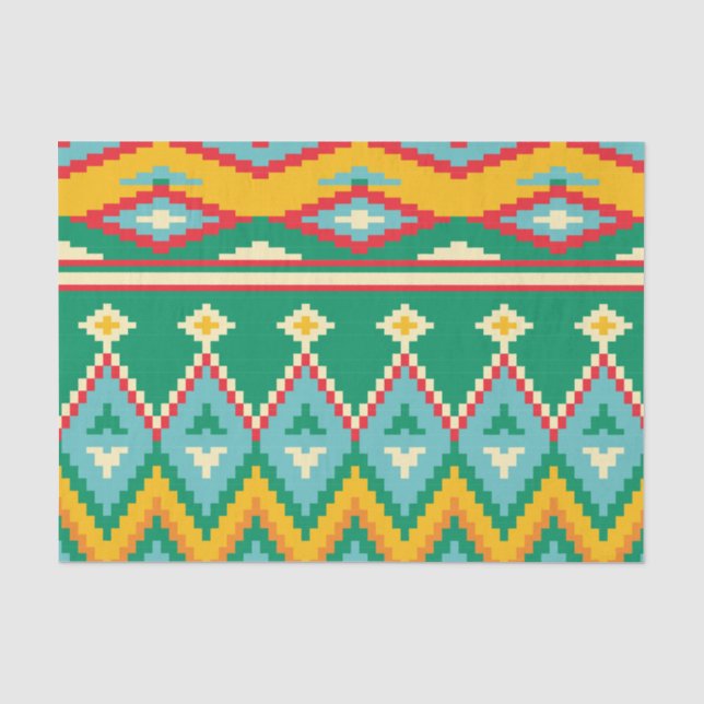 8-Bit-Design für das Tribal-Muster Seidenpapier (Vorderseite)