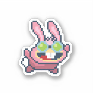 8-Bit-Dr. Hare Poptropica-Aufkleber Aufkleber