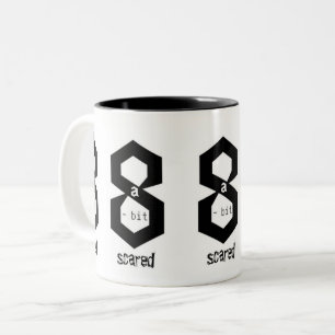 8-Bit Ein bisschen ängstlich Zweifarbiges Kaffeeta Zweifarbige Tasse