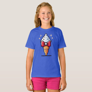8 Bit Eiscreme Elegance: Dapper Dessert Design T-Shirt
