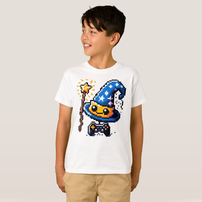 8-Bit-Gaming-Zauberer T-Shirt (Vorne ganz)