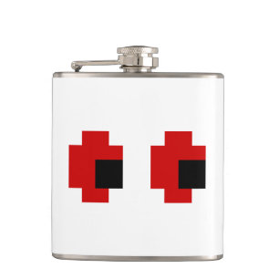 8 Bit Gruselige Rote Augen Flachmann