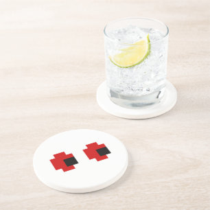 8 Bit Gruselige Rote Augen Getränkeuntersetzer
