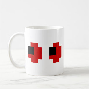 8 Bit Gruselige Rote Augen Kaffeetasse