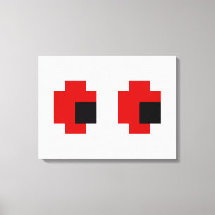 8 Bit Gruselige Rote Augen Leinwanddruck
