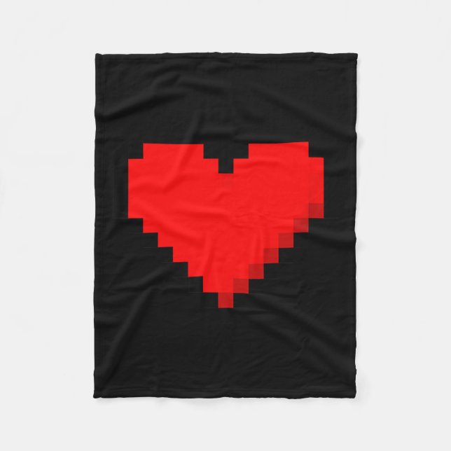 8 Bit Heart Retro Valentines Day Xel Artwork  Fleecedecke (Vorderseite)