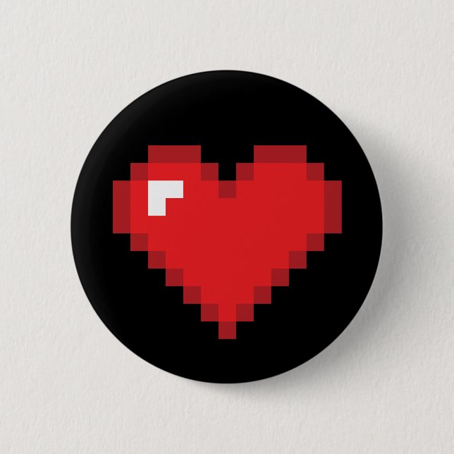 8 Bit-Herz Button (Vorderseite)