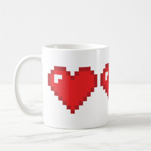 8 Bit-Herz Kaffeetasse