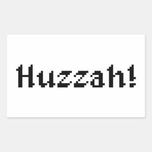 8 Bit Huzzah! Rechteckiger Aufkleber
