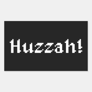 8 Bit Huzzah! Rechteckiger Aufkleber
