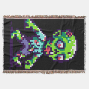 8-Bit lustiger Zombie Halloween  Decke