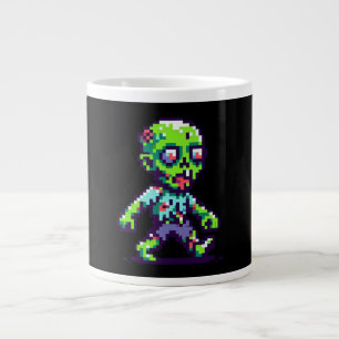 8-Bit-lustiger Zombie Halloween Jumbo-Tasse
