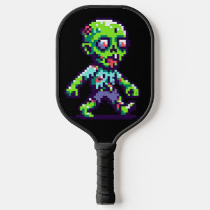 8-Bit-lustiger Zombie Halloween Pickleball Schläger