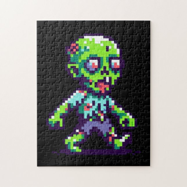8-Bit lustiges Zombie Halloween (Vertikal)
