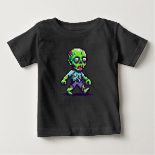 8-Bit lustiges Zombie Halloween Baby T-shirt