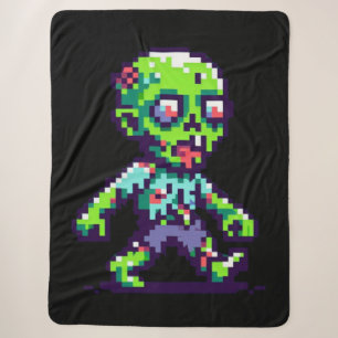 8-Bit lustiges Zombie Halloween Sherpadecke