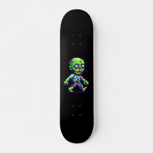 8-Bit lustiges Zombie Halloween Skateboard