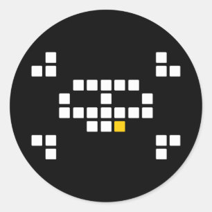 8-Bit-Piratenaufkleber Runder Aufkleber