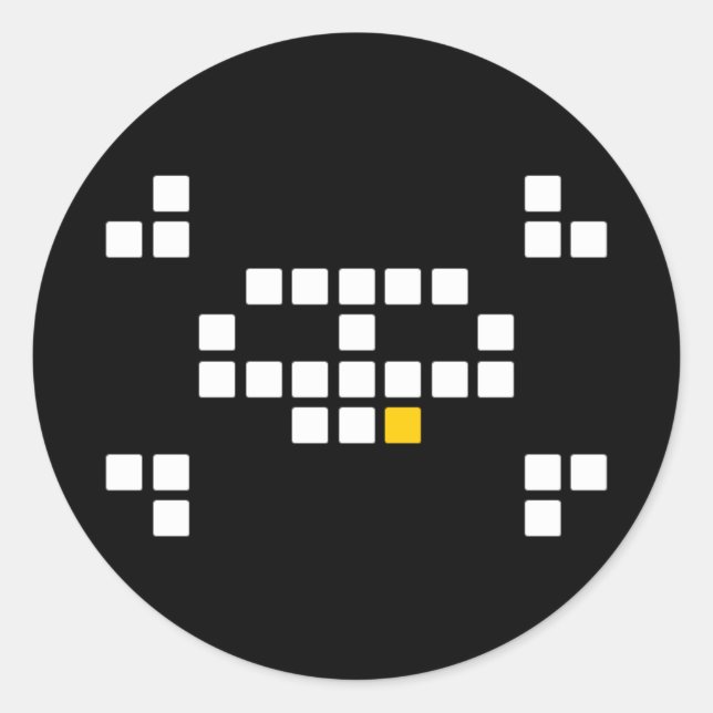 8-Bit-Piratenaufkleber Runder Aufkleber (Vorderseite)