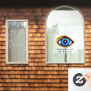 8-Bit Pixel Art Eye Creepy Digital Watching Sie Fensteraufkleber