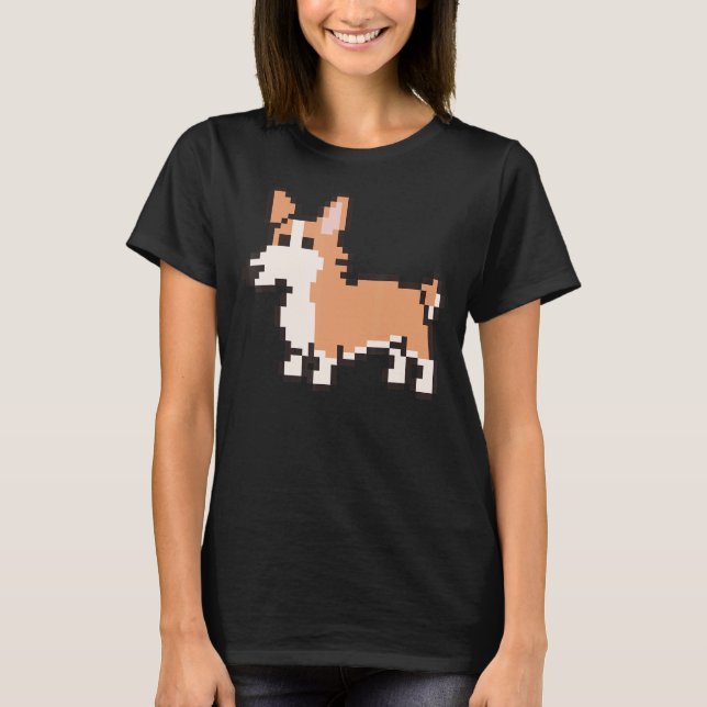8 Bit Pixel Corgi T-Shirt (Vorderseite)