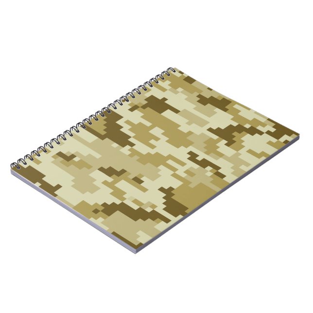 8 Bit Pixel Digital Desert Camouflage / Camo Notizblock (Linke Seite)